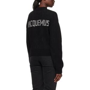 Jacquemus 'Intarsia-Knit' Black Alpaca-Blend Sweater Size XXS